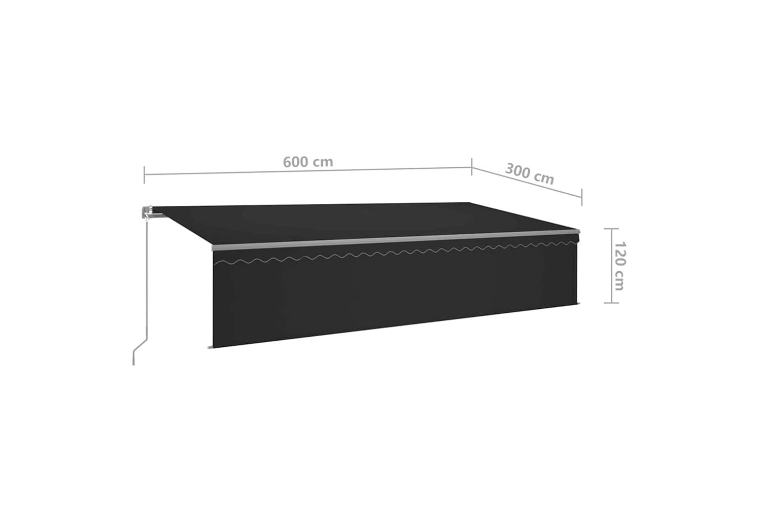 Vidaxl 3069479 Manual Retractable Awning With Blind 6x3m Anthracite-7