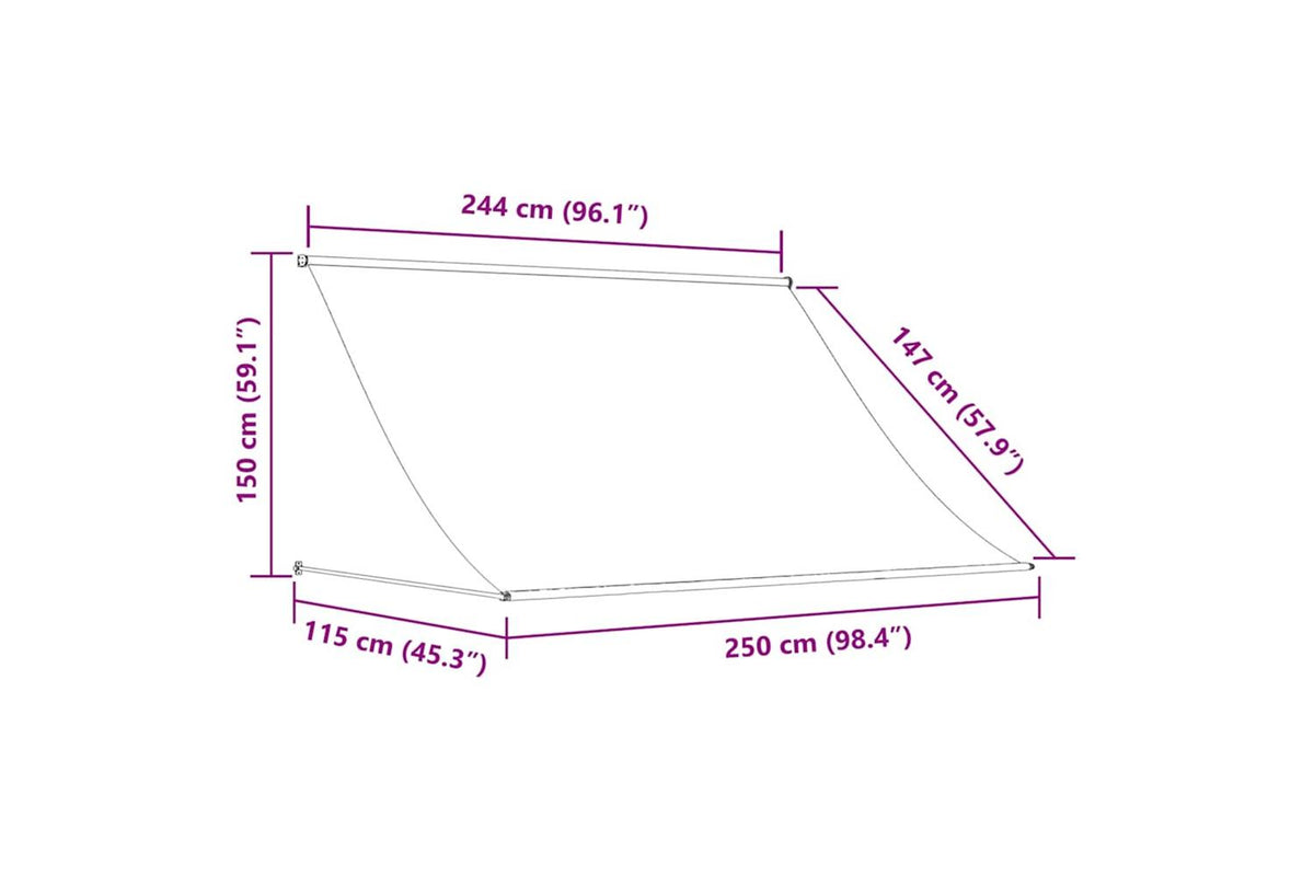 vidaXL 145896 Retractable Awning 250x150cm Orange And Brown-6