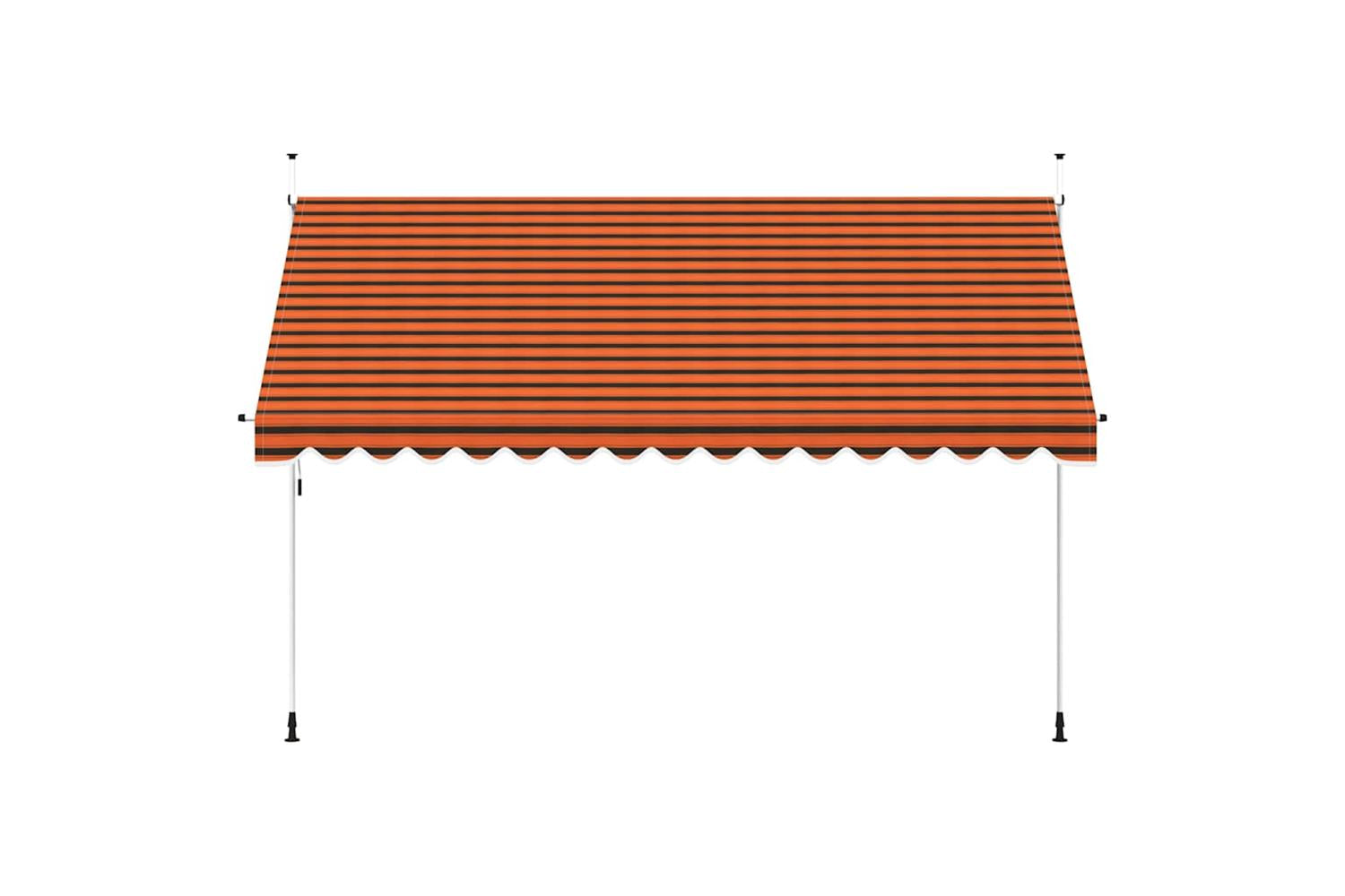 vidaXL 145840 Manual Retractable Awning 400cm Orange And Brown-2