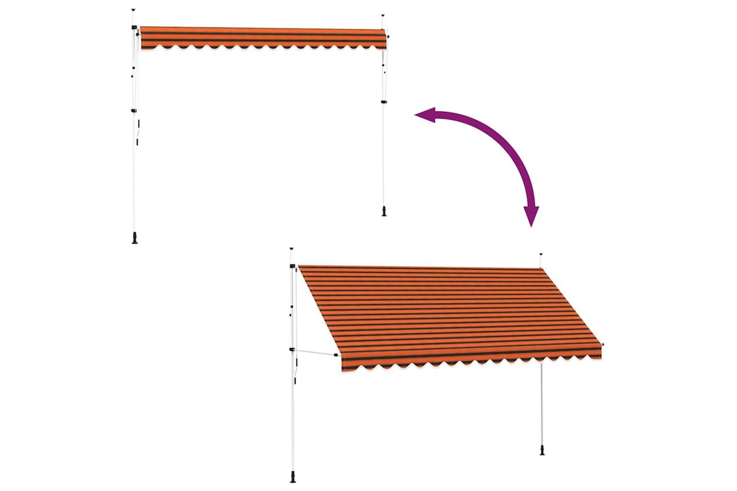 vidaXL 145840 Manual Retractable Awning 400cm Orange And Brown-5