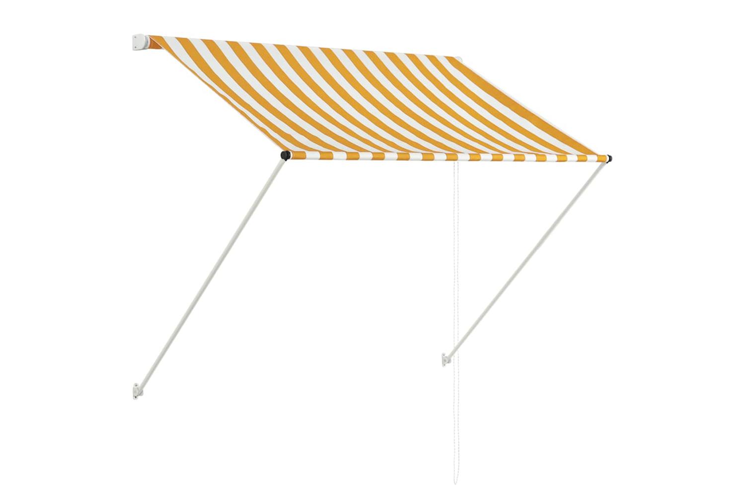 Vidaxl Retractable Awning 150x150 Cm Yellow And White-2