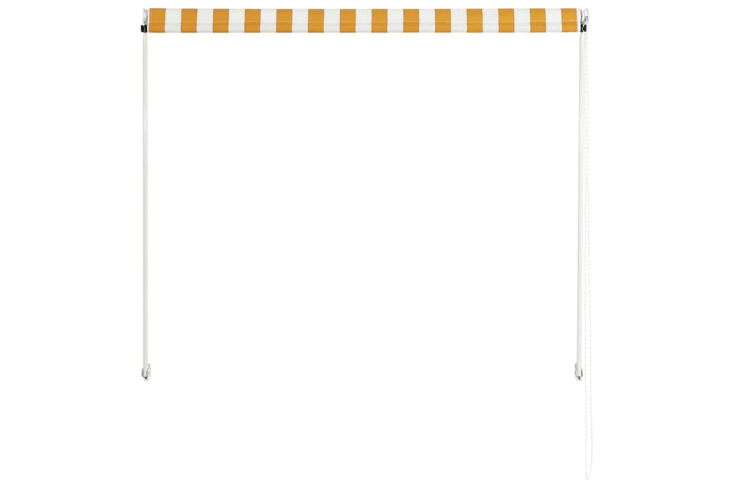 Vidaxl Retractable Awning 150x150 Cm Yellow And White-5