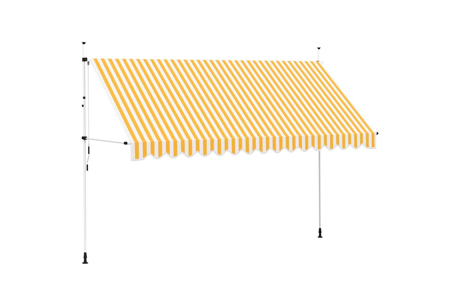 vidaXL 43236 Manual Retractable Awning 400cm Orange And White Stripes