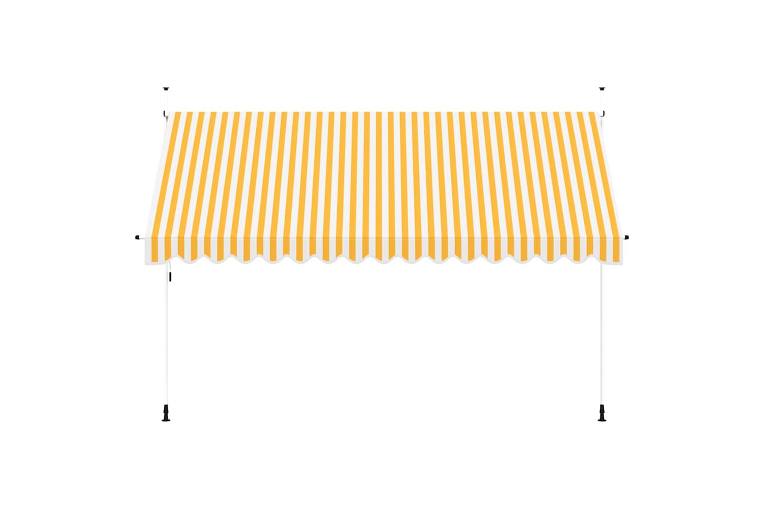 vidaXL 43236 Manual Retractable Awning 400cm Orange And White Stripes-2
