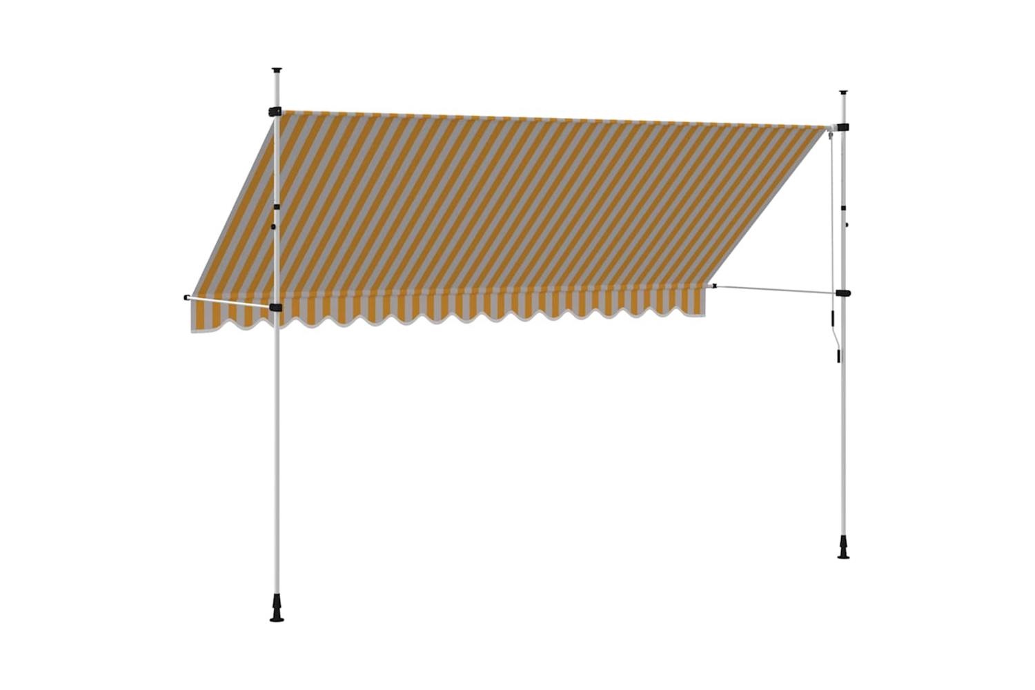 vidaXL 43236 Manual Retractable Awning 400cm Orange And White Stripes-4