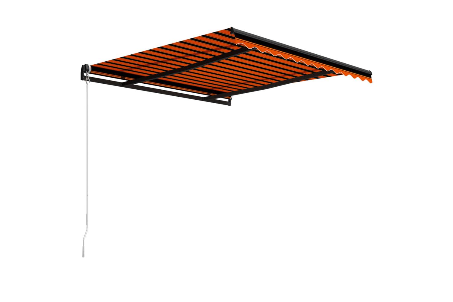 vidaXL 3055187 Manual Retractable Awning 300x250cm Orange And Brown-3