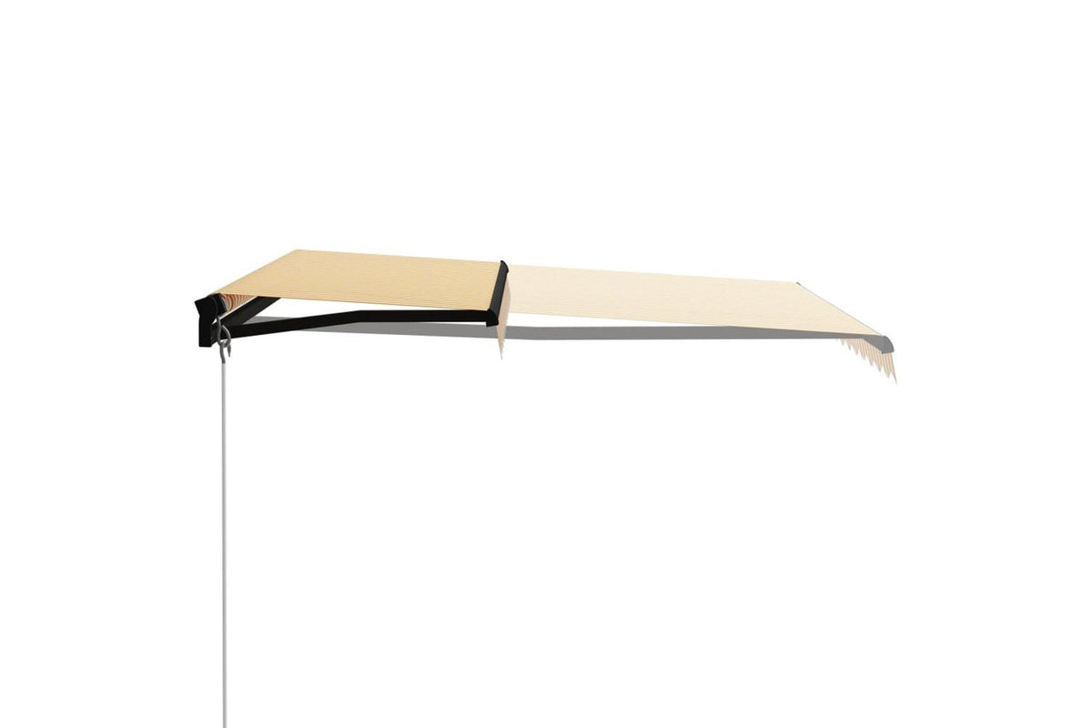 vidaXL 3055186 Manual Retractable Awning 300x250cm Yellow And White-2