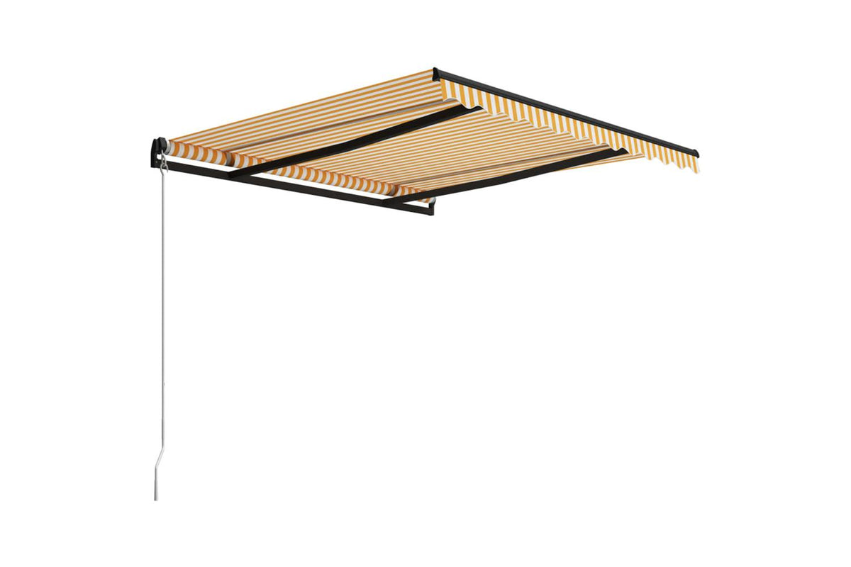 vidaXL 3055186 Manual Retractable Awning 300x250cm Yellow And White-3