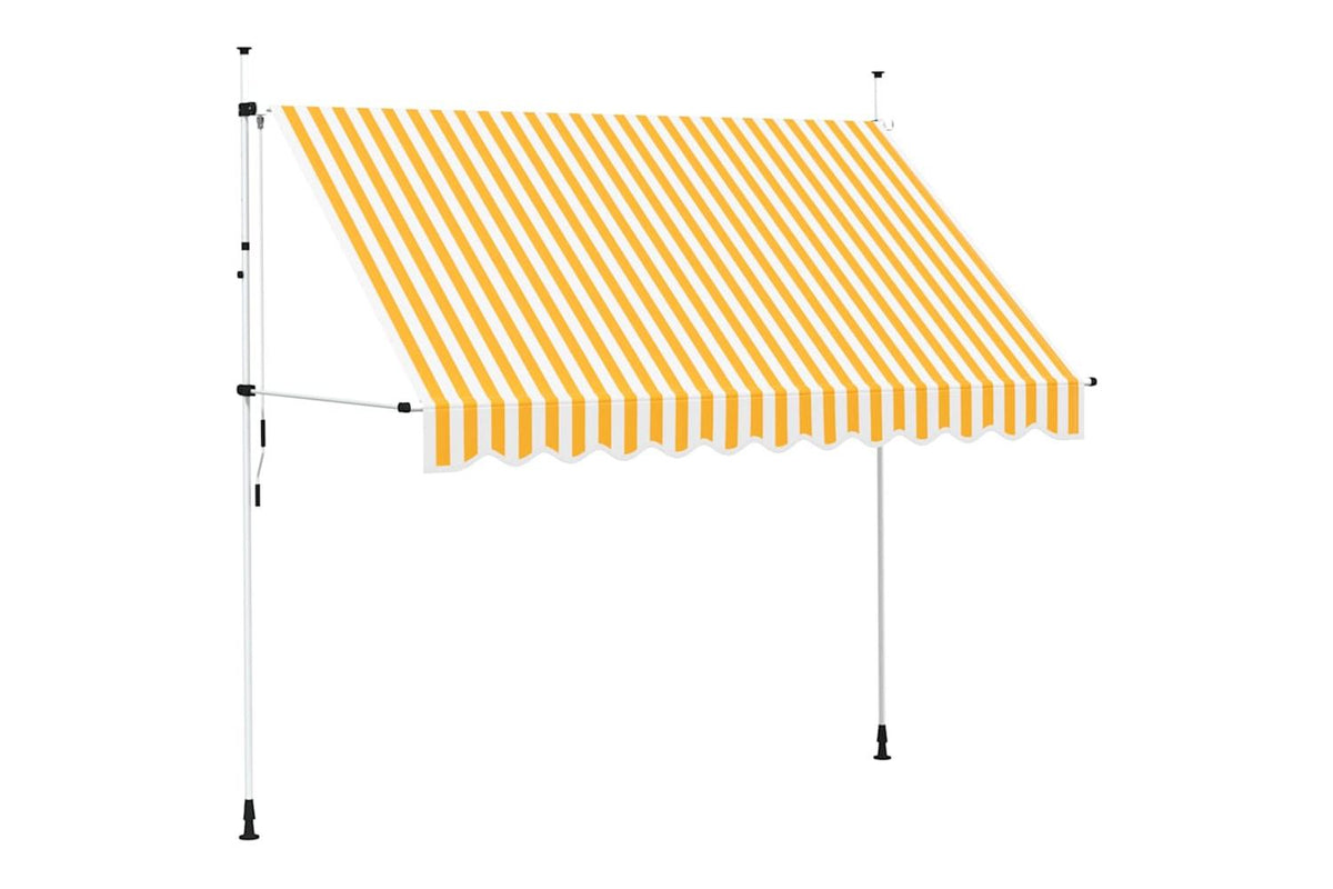 vidaXL 43234 Manual Retractable Awning 300cm Orange And White Stripes