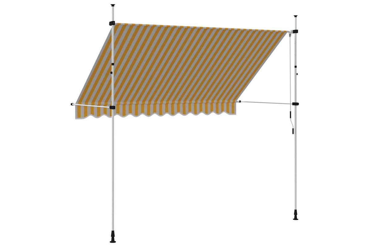 vidaXL 43234 Manual Retractable Awning 300cm Orange And White Stripes-4