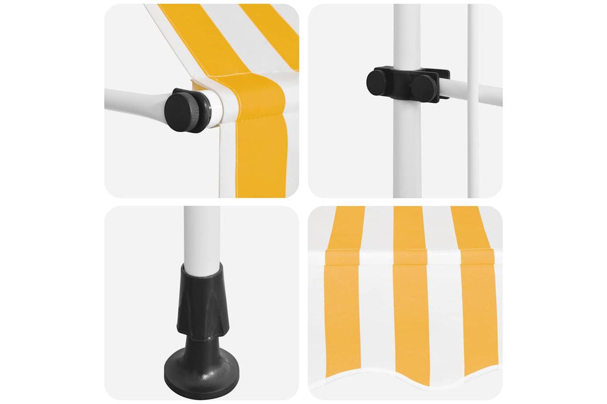 vidaXL 43234 Manual Retractable Awning 300cm Orange And White Stripes-6