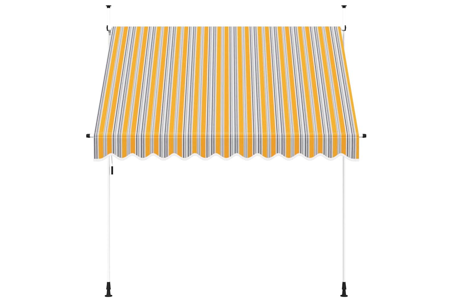 vidaXL 43227 Manual Retractable Awning 250cm Yellow And Blue Stripes-2
