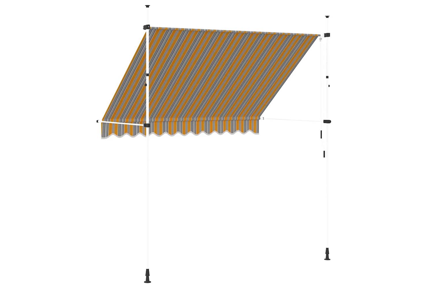 vidaXL 43227 Manual Retractable Awning 250cm Yellow And Blue Stripes-4