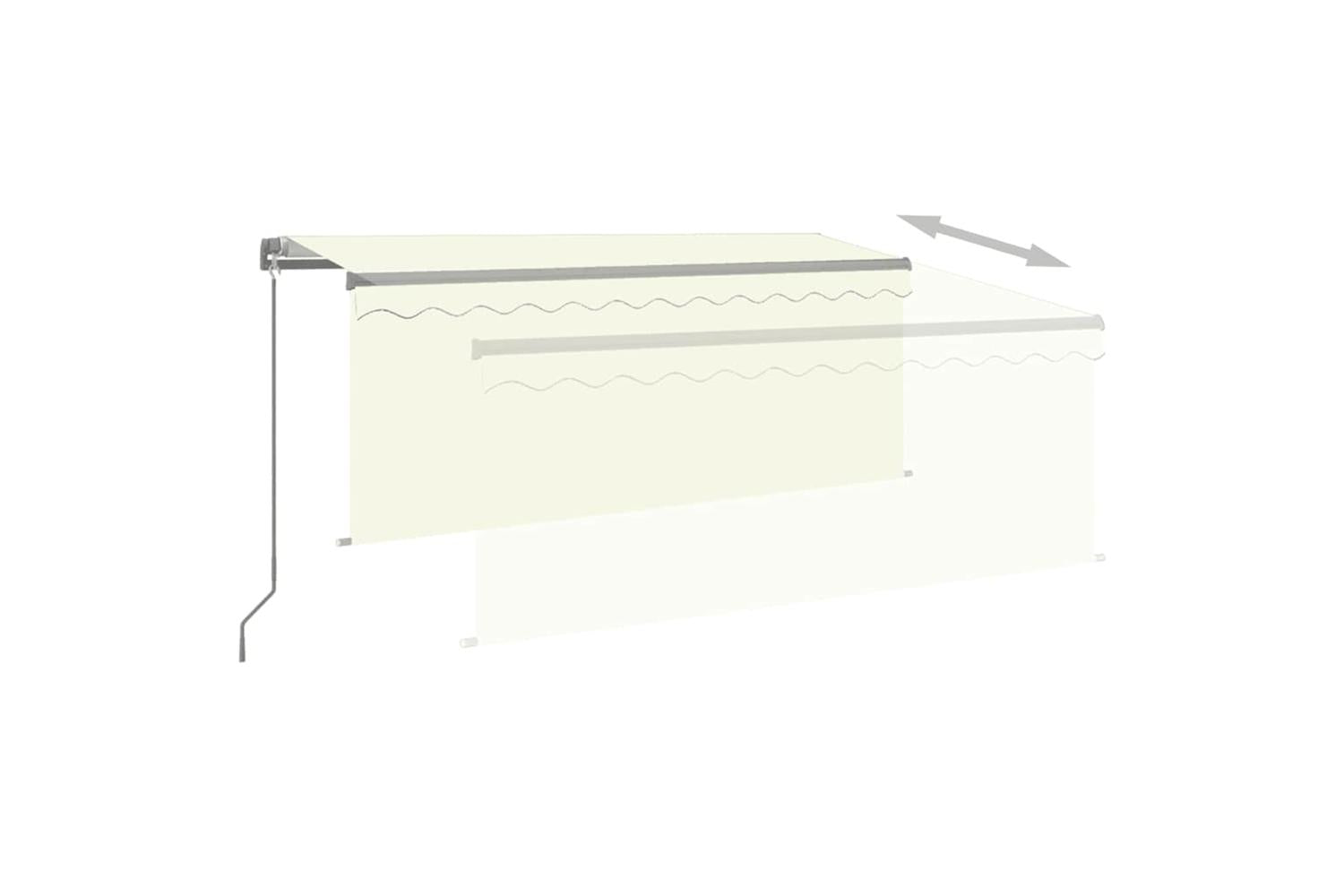 Vidaxl 3069397 Manual Retractable Awning With Blind 3.5x2.5m Cream-4