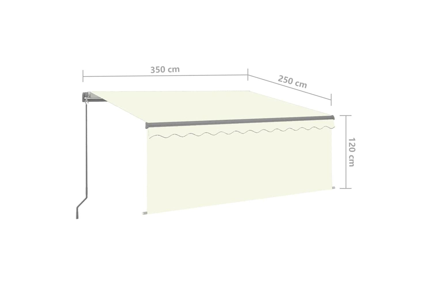 Vidaxl 3069397 Manual Retractable Awning With Blind 3.5x2.5m Cream-7