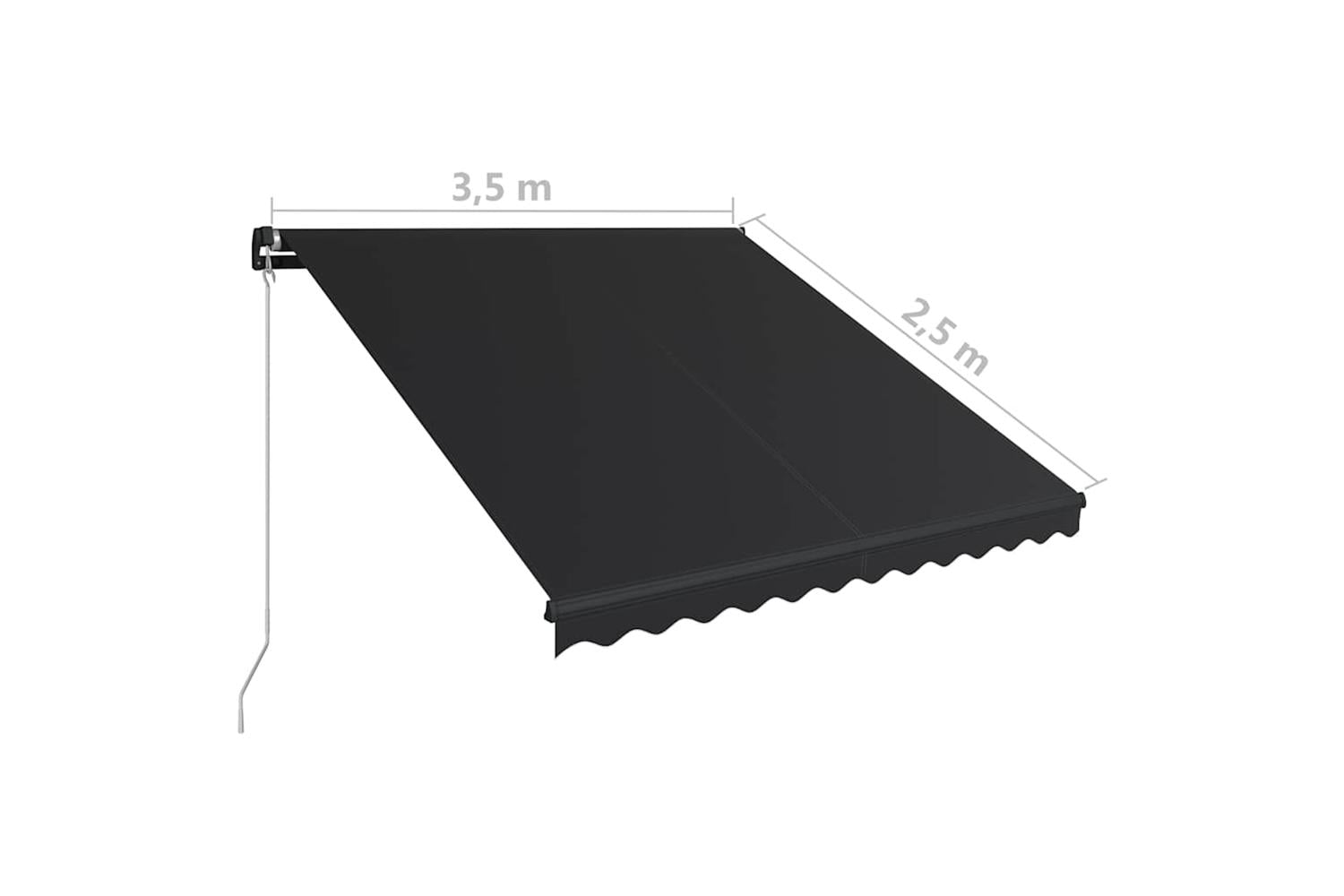 vidaXL 3051238 Manual Retractable Awning 350x250cm Anthracite-7