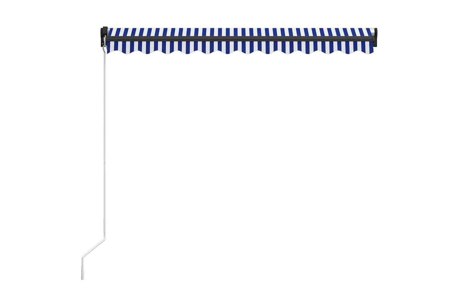 vidaXL 3055188 Manual Retractable Awning 350x250cm Blue And White-4