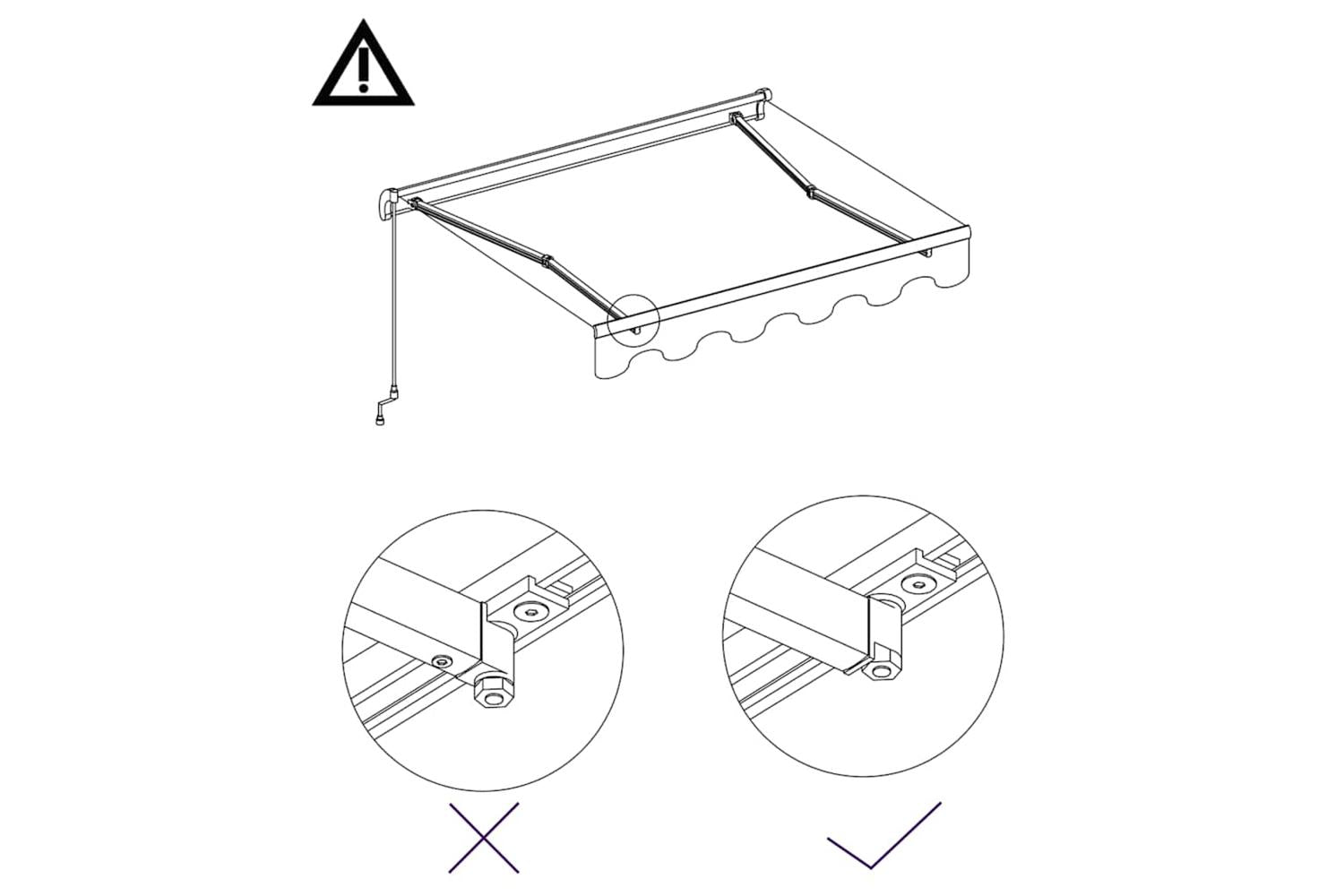 vidaXL 3055188 Manual Retractable Awning 350x250cm Blue And White-6