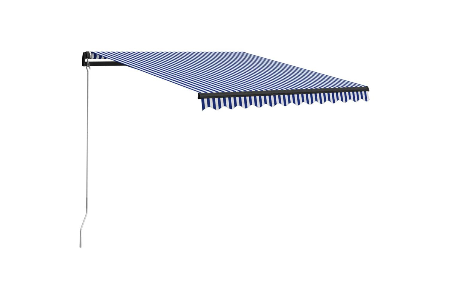 vidaXL 3055184 Manual Retractable Awning 300x250cm Blue And White