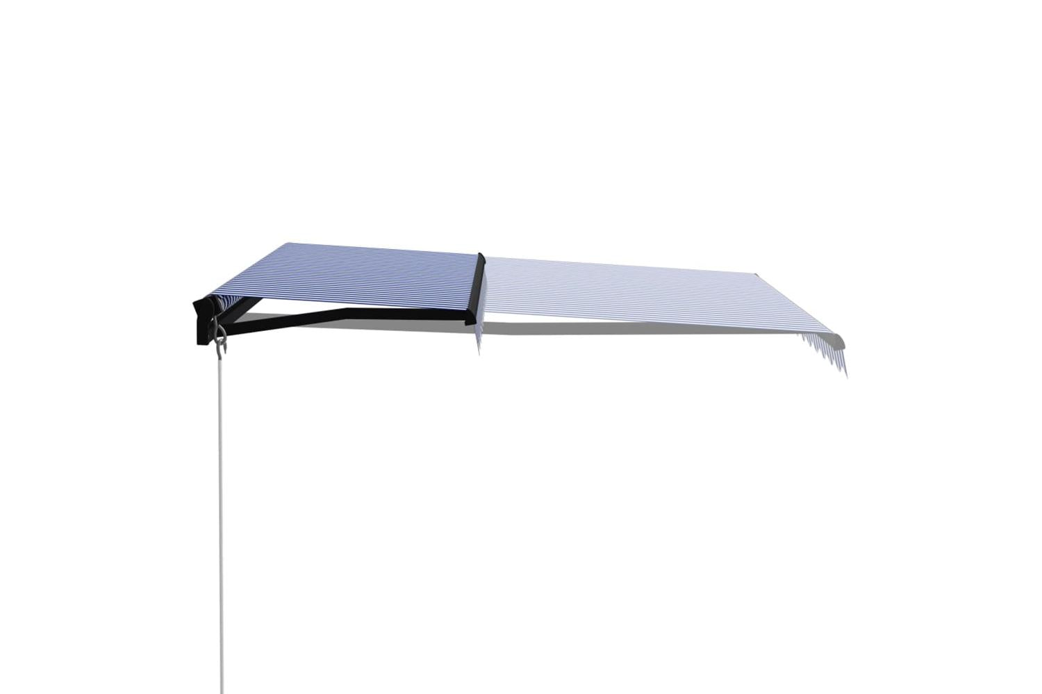 vidaXL 3055184 Manual Retractable Awning 300x250cm Blue And White-2