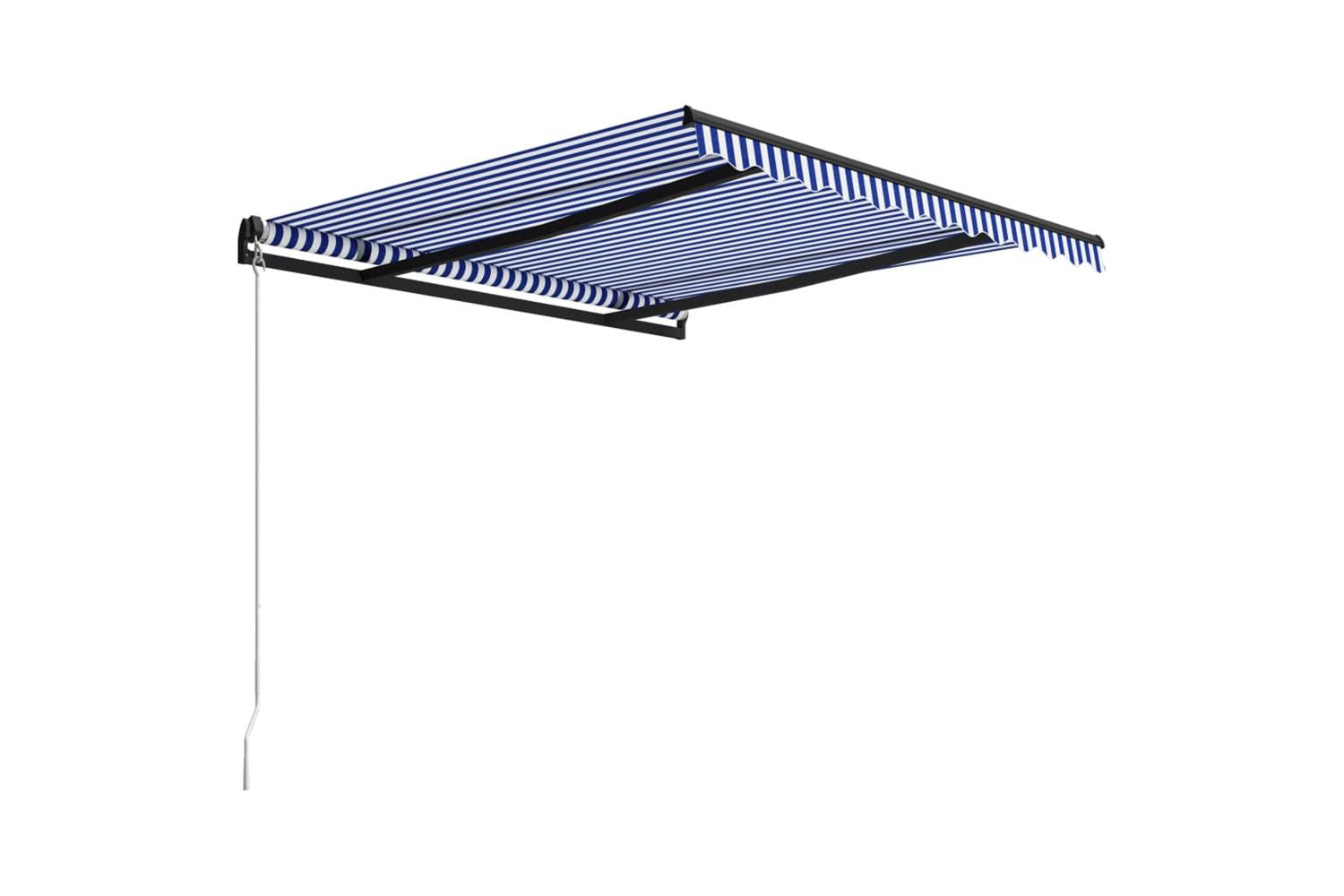 vidaXL 3055184 Manual Retractable Awning 300x250cm Blue And White-3