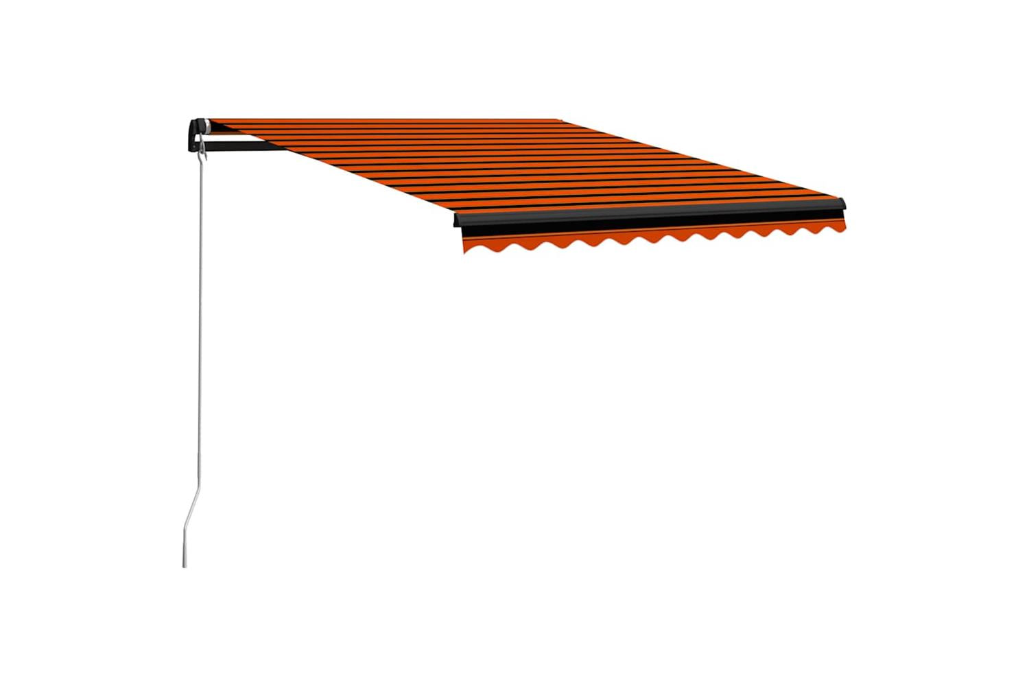 vidaXL 3055189 Manual Retractable Awning 350x250cm Orange And Brown