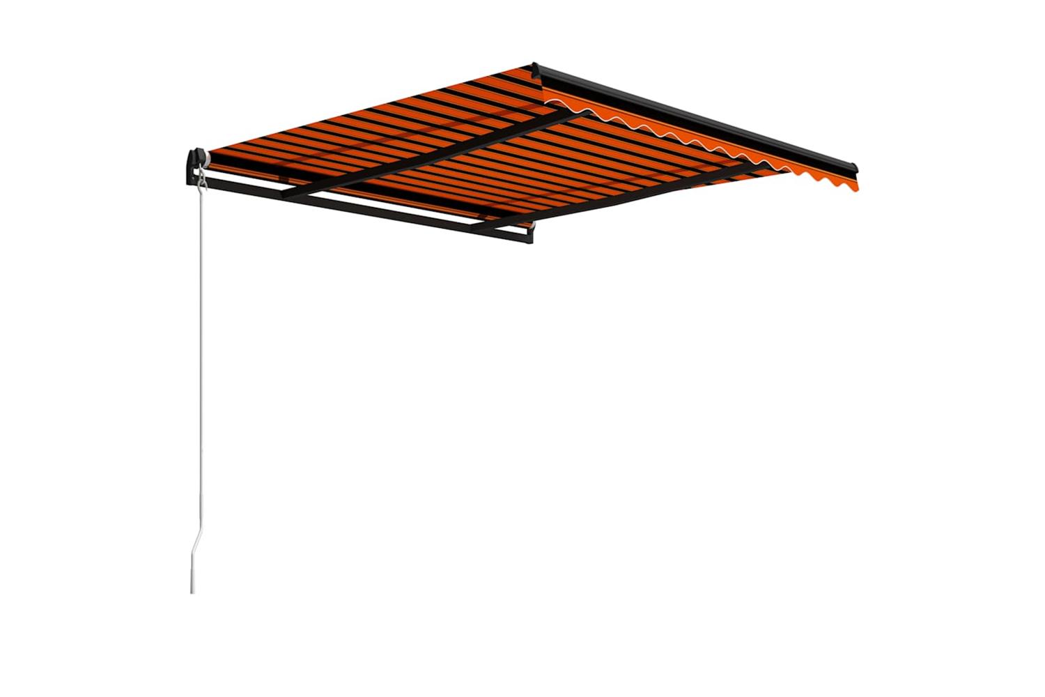 vidaXL 3055189 Manual Retractable Awning 350x250cm Orange And Brown-3
