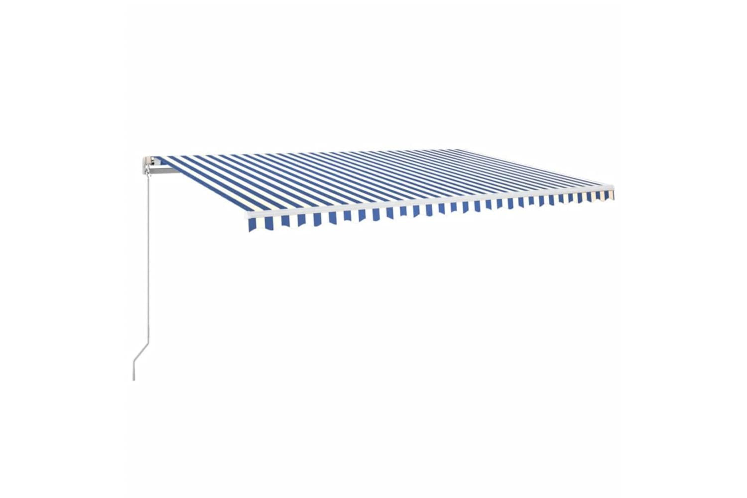 vidaXL 3069016 Manual Retractable Awning 500x350cm Blue And White-2