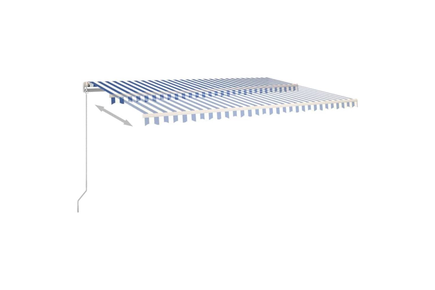 vidaXL 3069016 Manual Retractable Awning 500x350cm Blue And White-3