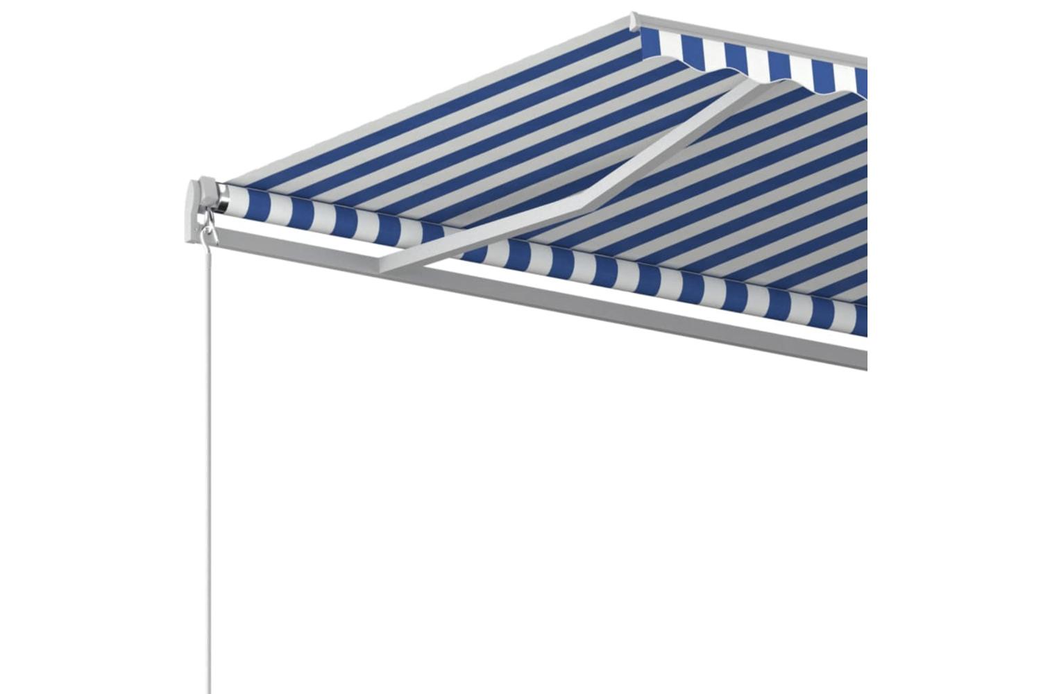 vidaXL 3069016 Manual Retractable Awning 500x350cm Blue And White-5