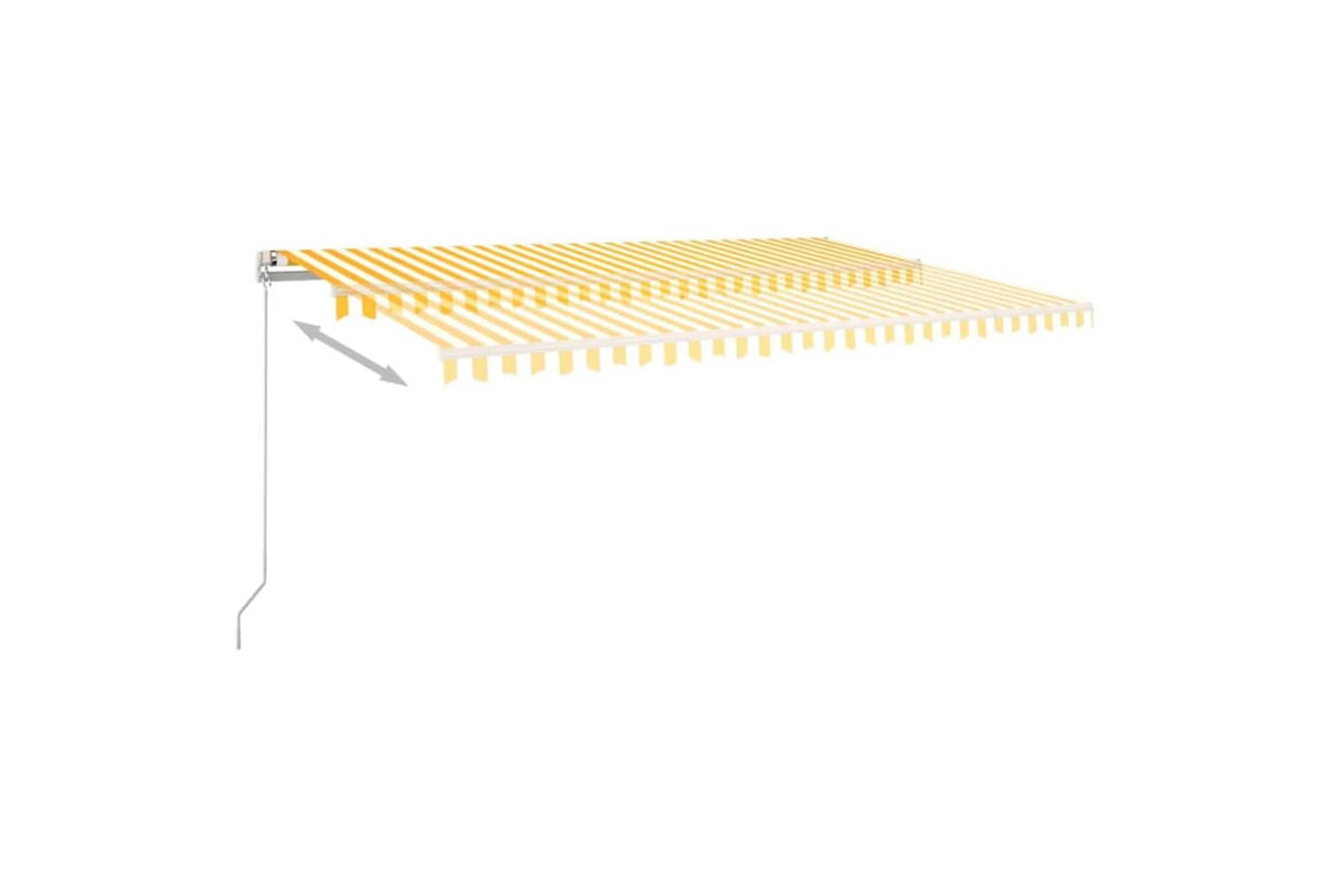 vidaXL 3069018 Manual Retractable Awning 500x350cm Yellow And White-3