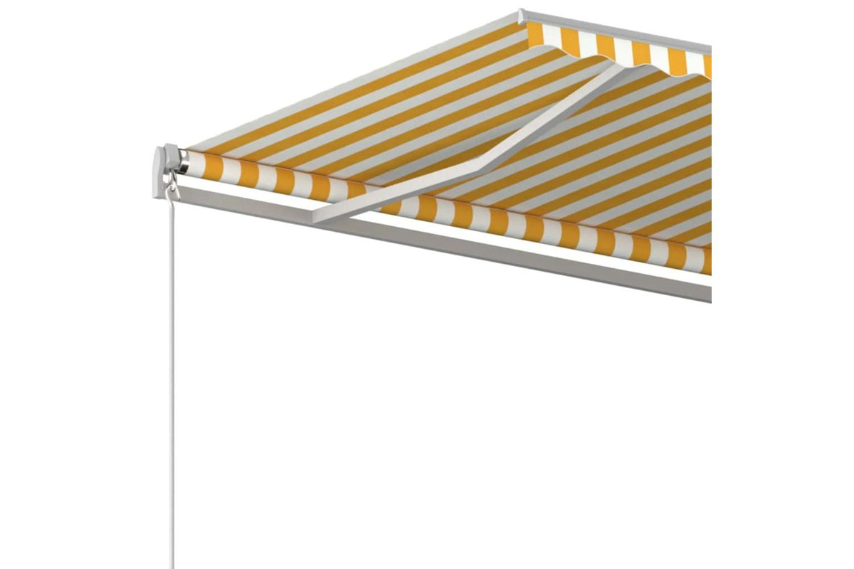vidaXL 3069018 Manual Retractable Awning 500x350cm Yellow And White-5