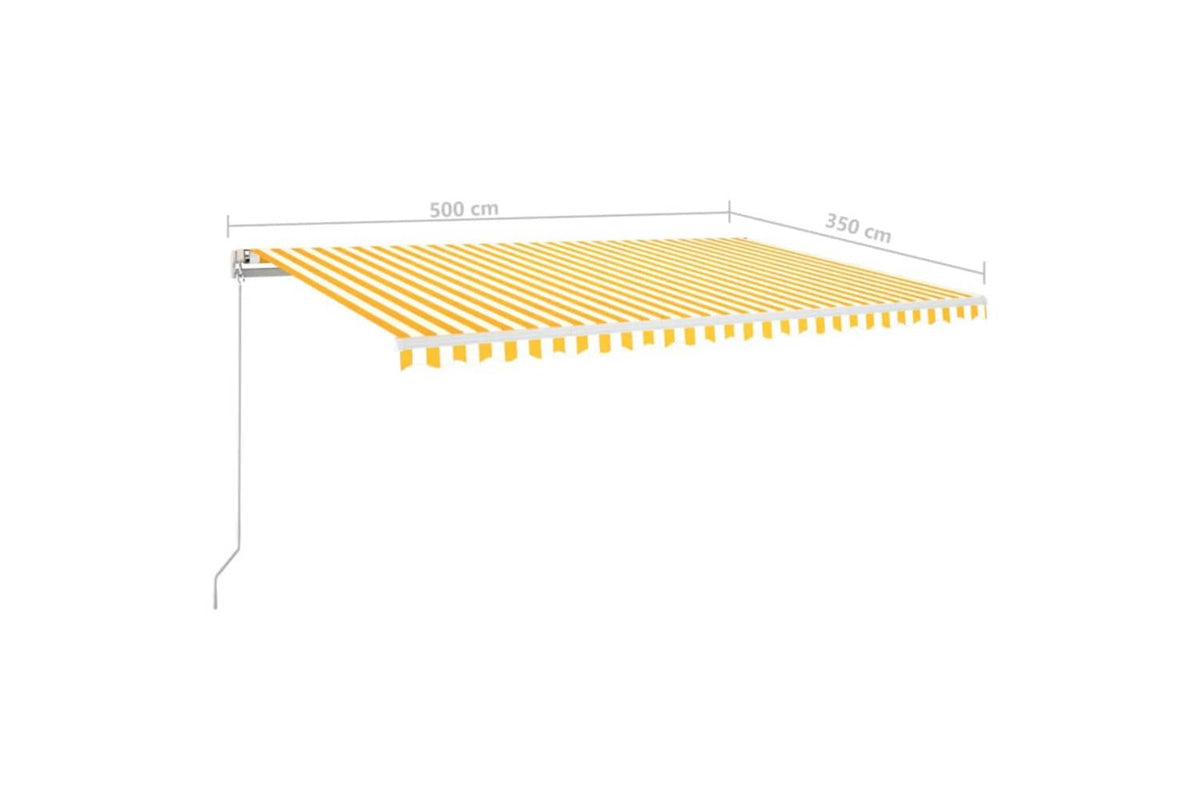 vidaXL 3069018 Manual Retractable Awning 500x350cm Yellow And White-7