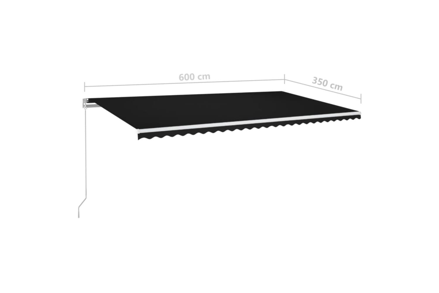 vidaXL 3069044 Manual Retractable Awning With Led 600x350cm Anthracite-6