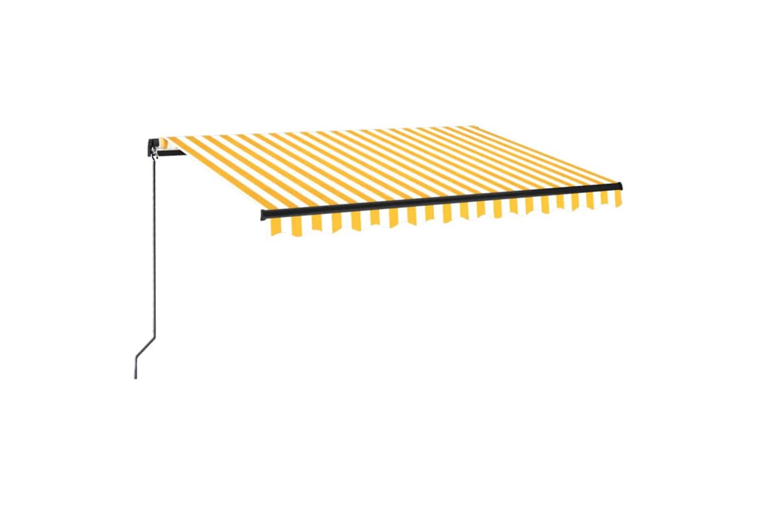 vidaXL 3069078 Manual Retractable Awning 350x250cm Yellow And White-2