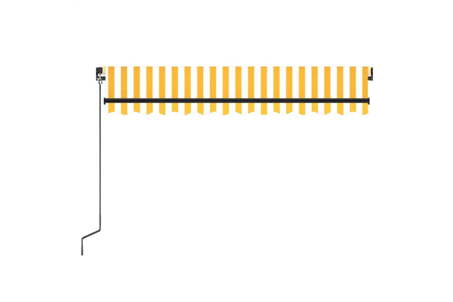 vidaXL 3069078 Manual Retractable Awning 350x250cm Yellow And White-3