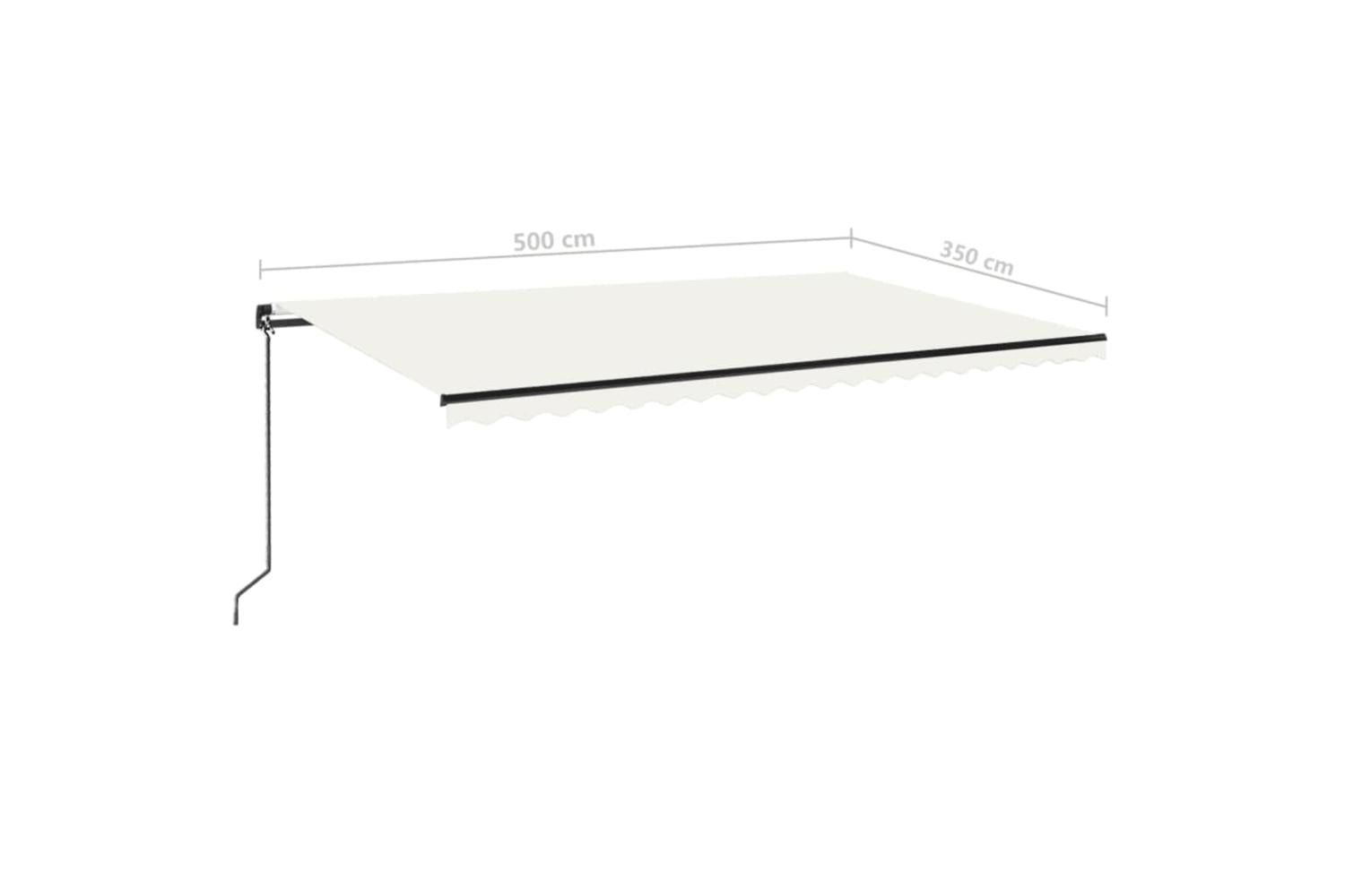 vidaXL 3069217 Manual Retractable Awning 500x350cm Cream-7