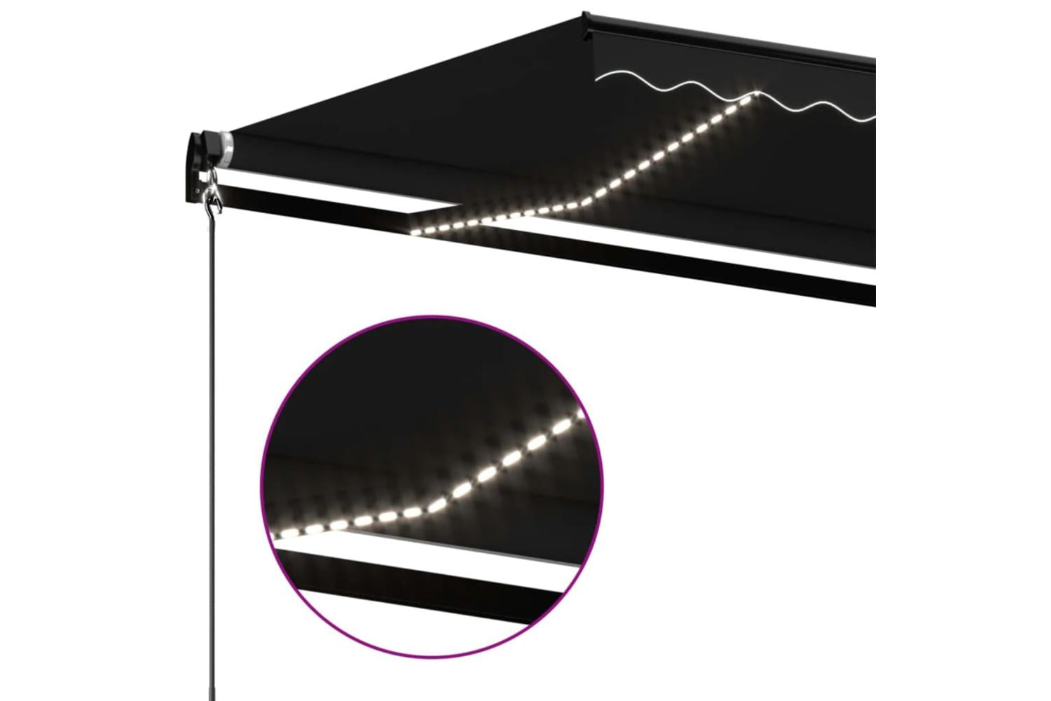 vidaXL 3069244 Manual Retractable Awning With Led 600x350cm Anthracite-5