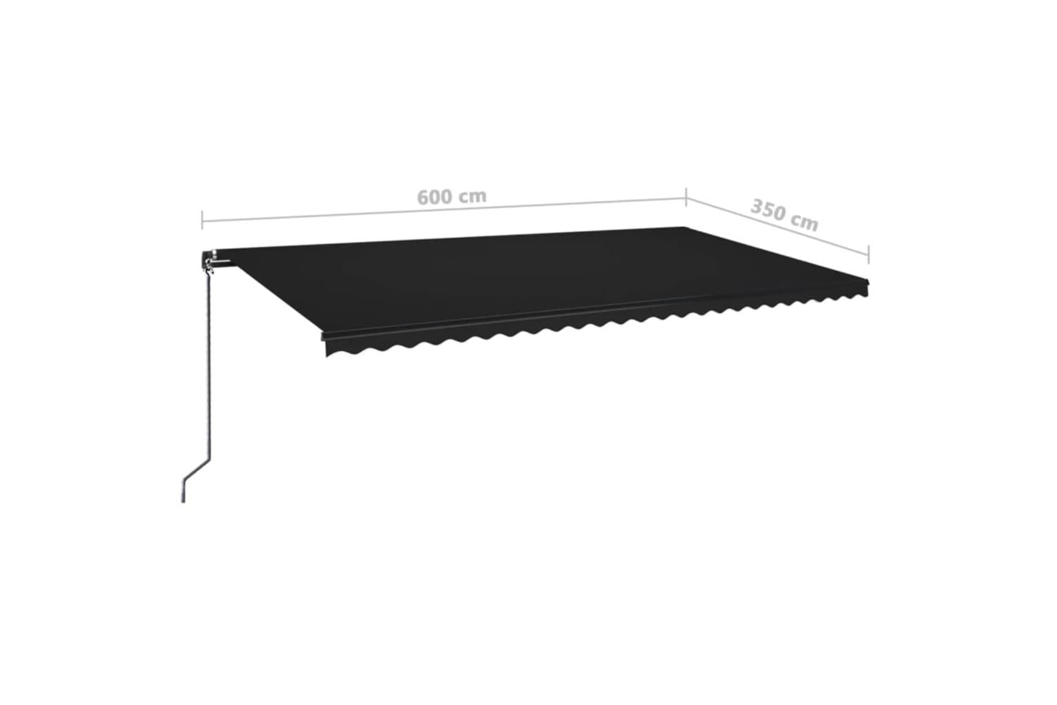 vidaXL 3069244 Manual Retractable Awning With Led 600x350cm Anthracite-7