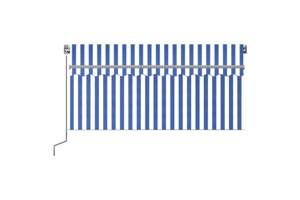 Vidaxl 3069376 Manual Retractable Awning With Blind 3x2.5m Blue&white-3