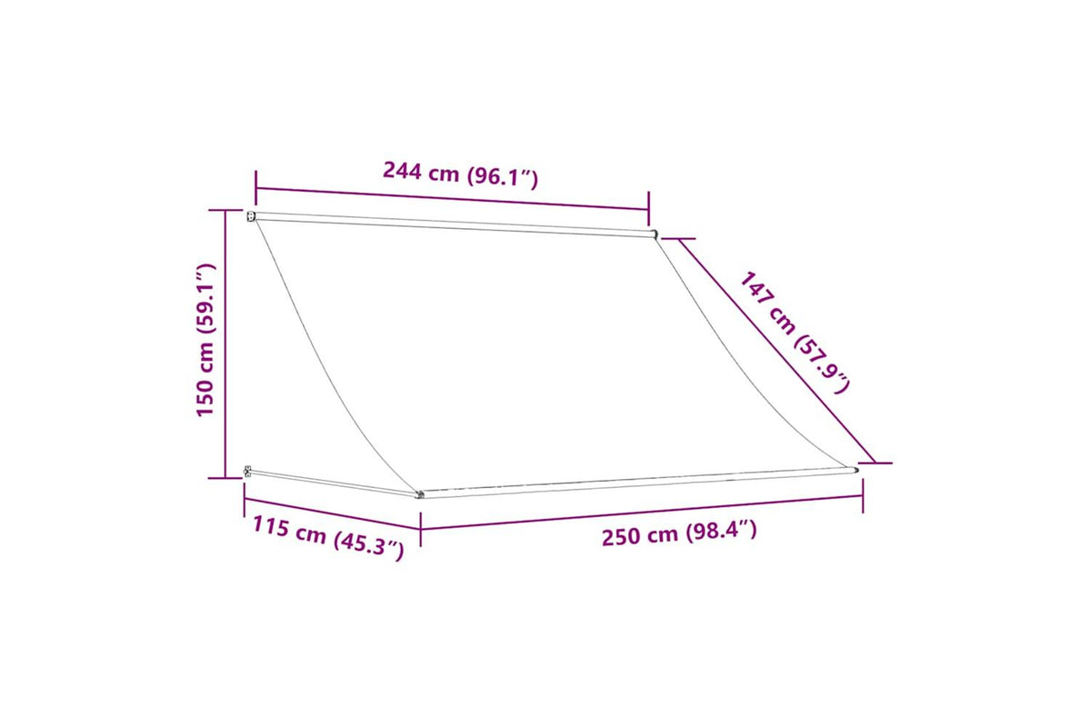 Vidaxl Retractable Awning 250x150 Cm Cream-8
