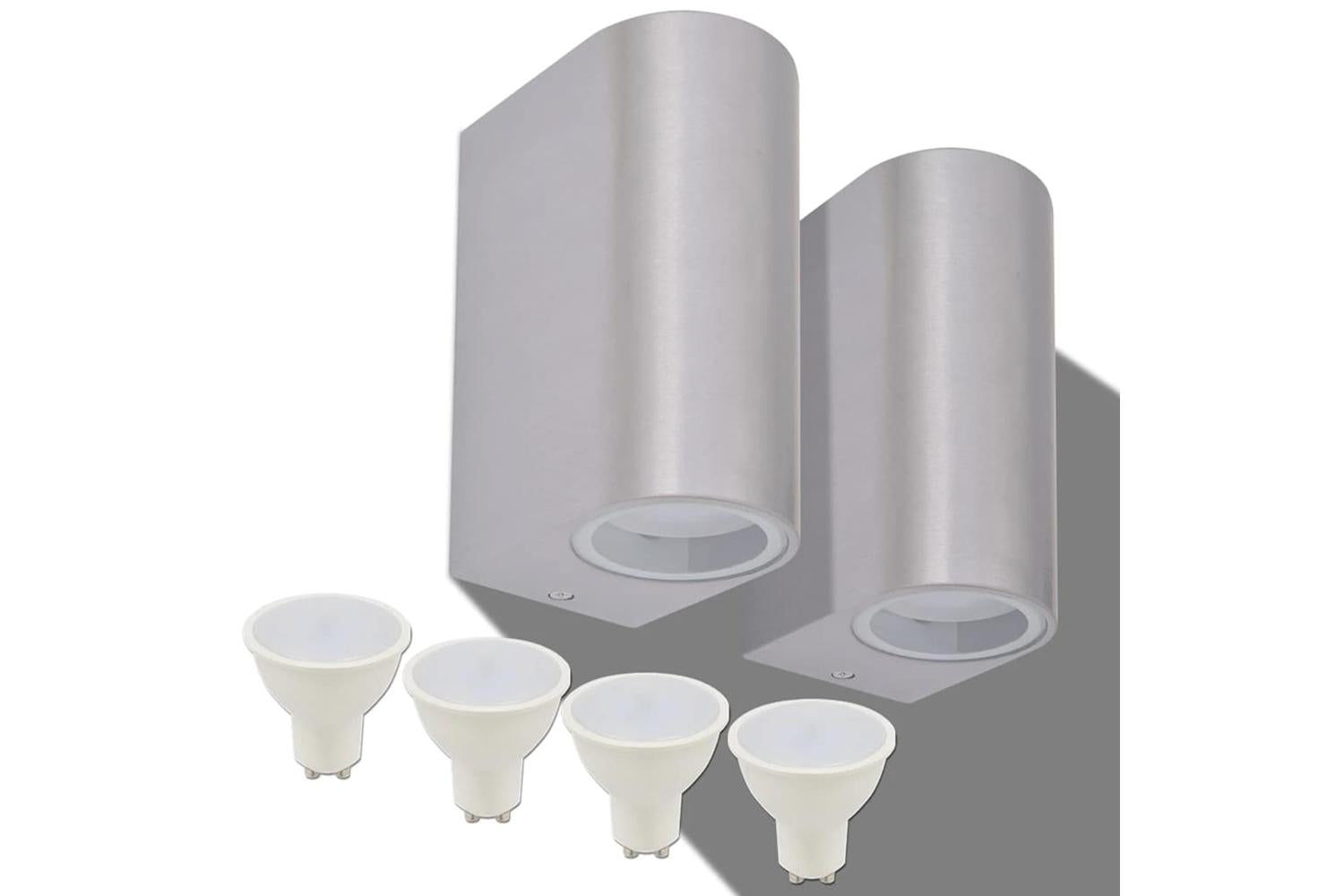 Vidaxl 42411 Outdoor Led Wall Lights 2 Pcs Round Up/downwards