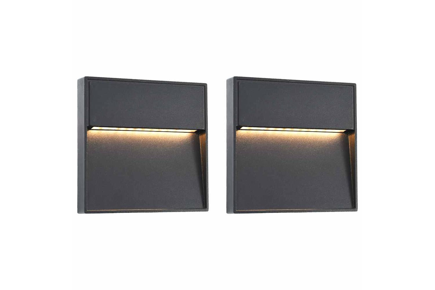 Vidaxl 45659 Outdoor Led Wall Lights 2 Pcs 3 W Black Square