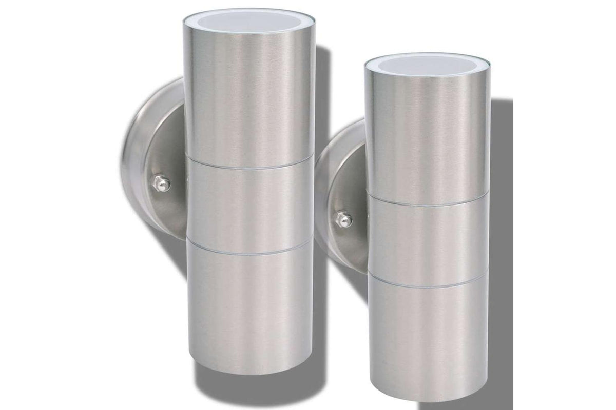 Vidaxl Outdoor Led Wall Lights 2 Pcs Stainless Steel Up/downwards-4