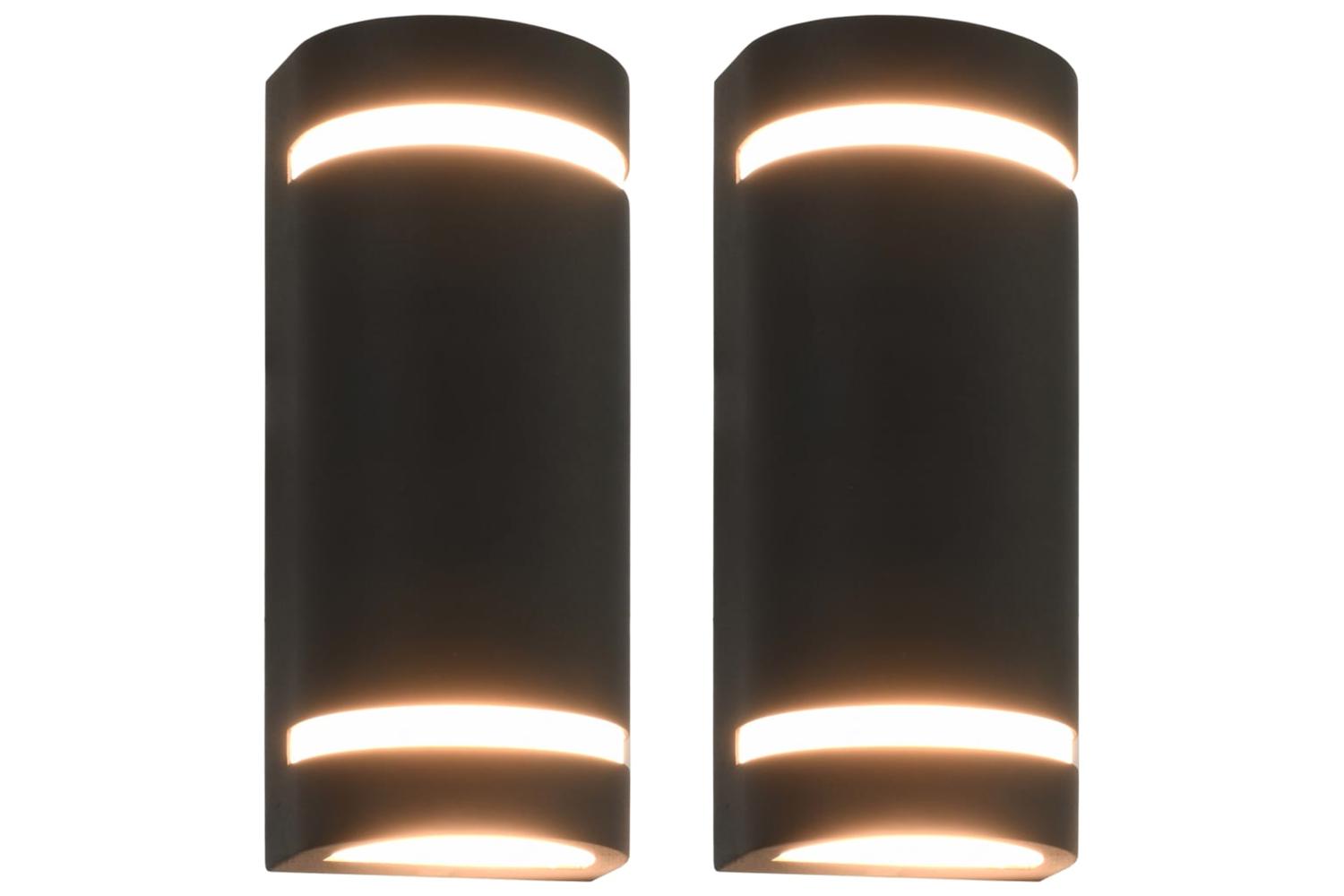 Vidaxl 45649 Outdoor Wall Lights 2 Pcs 35 W Black Half-round