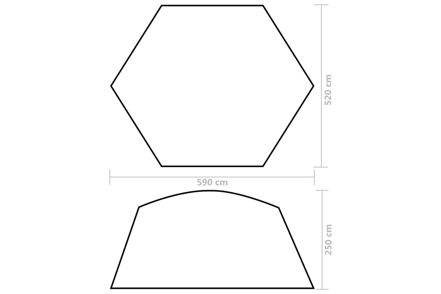 vidaXL 93046 Pool Tent Fabric 590x520x250cm Grey-8