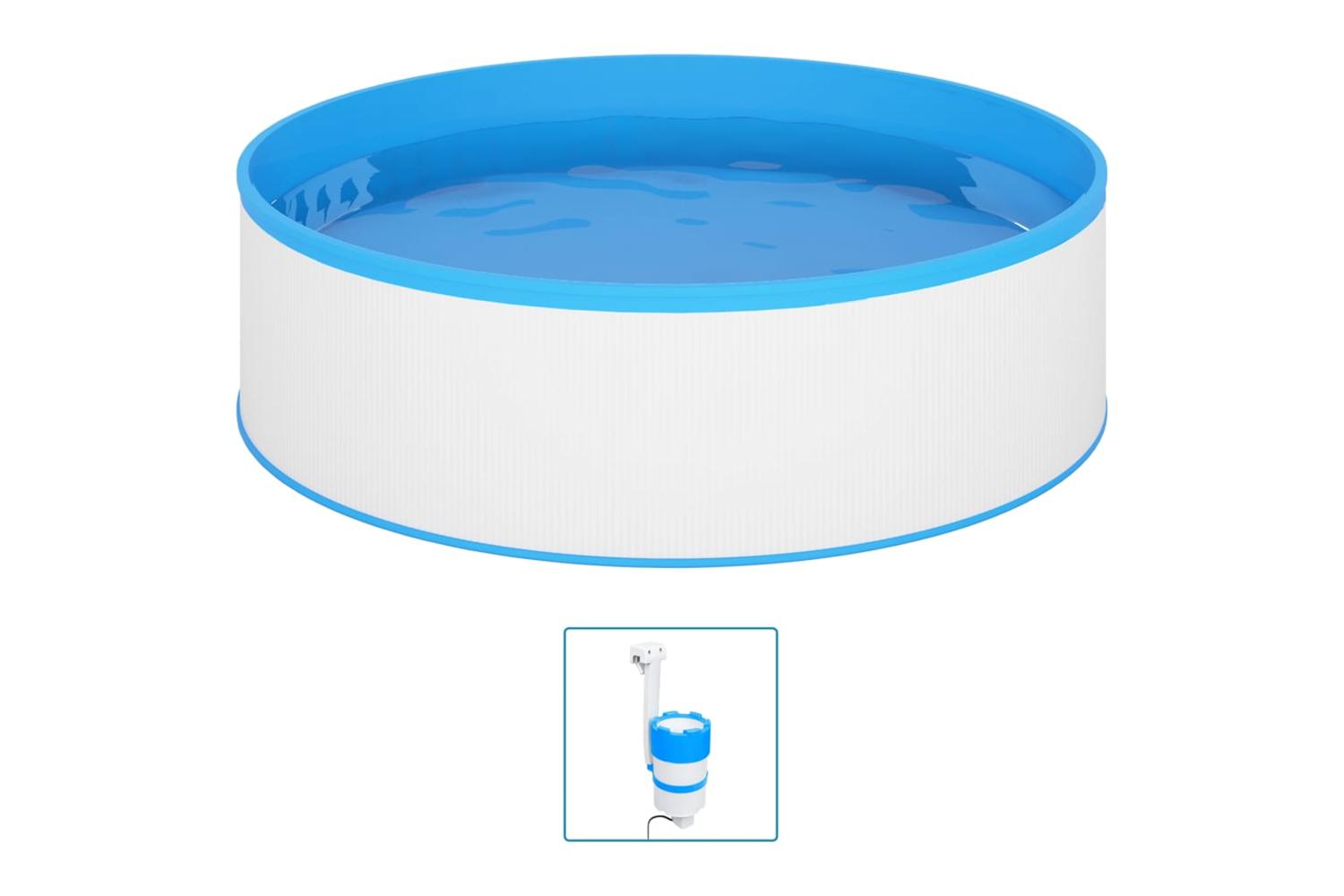 vidaXL 3070798 Splasher Pool With Hanging Skimmer And Pump 350x90cm White