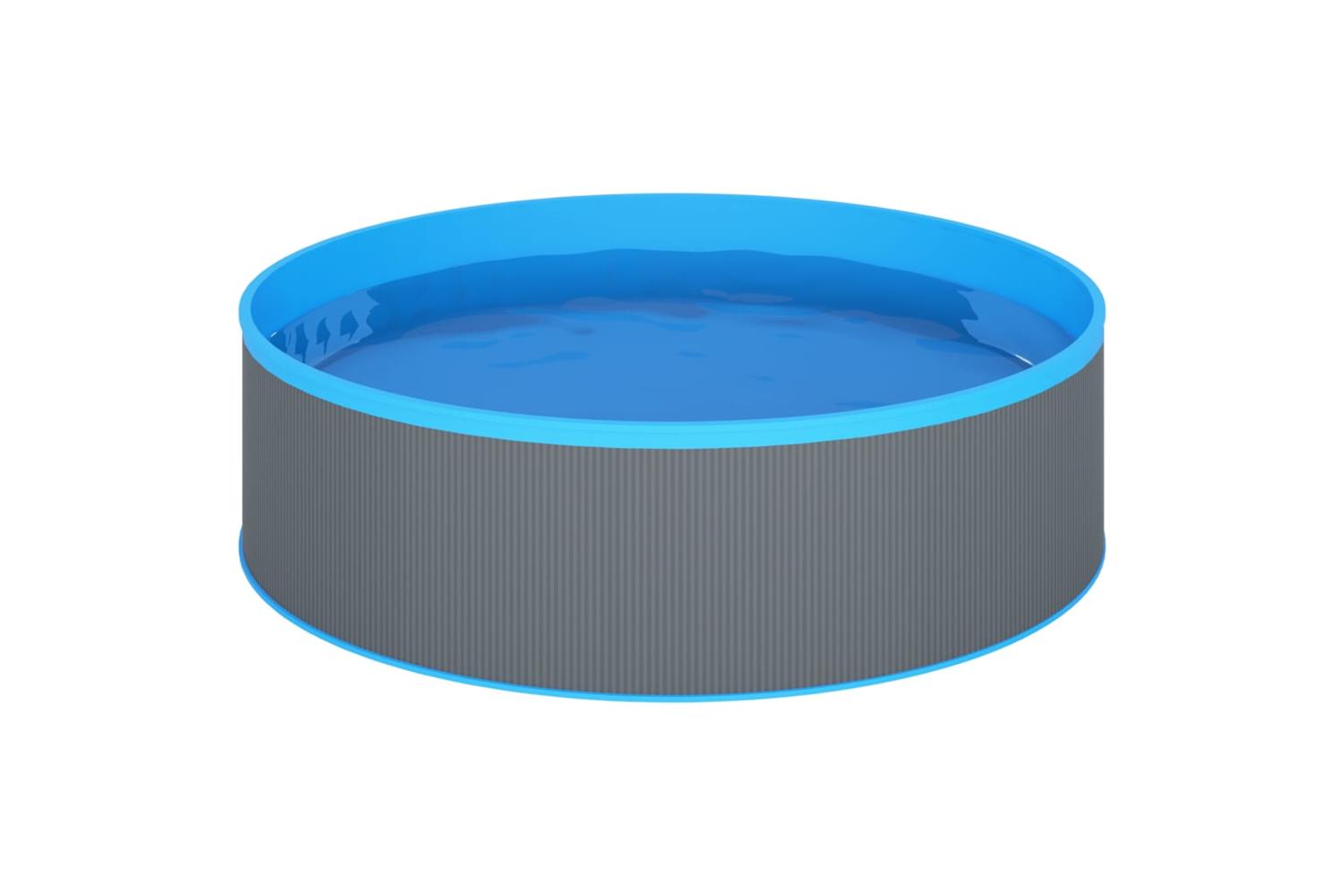 vidaXL 3070801 Splasher Pool With Hanging Skimmer And Pump 350x90cm Grey-3