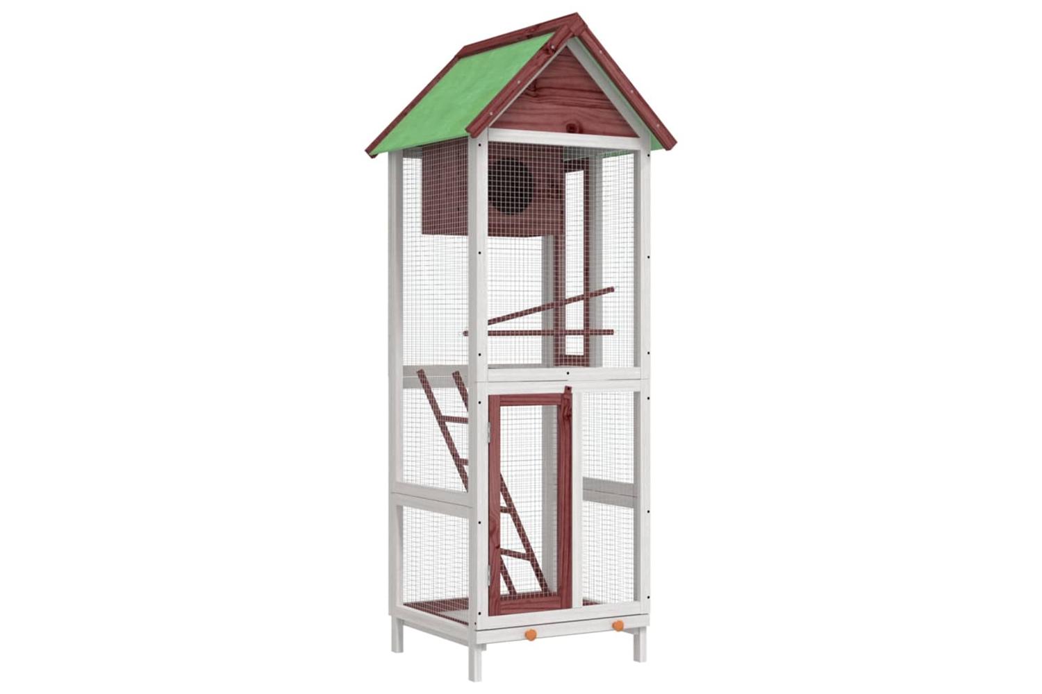 vidaXL 172257 Bird House Mocha 60x58.5x160cm Solid Wood Pine-2