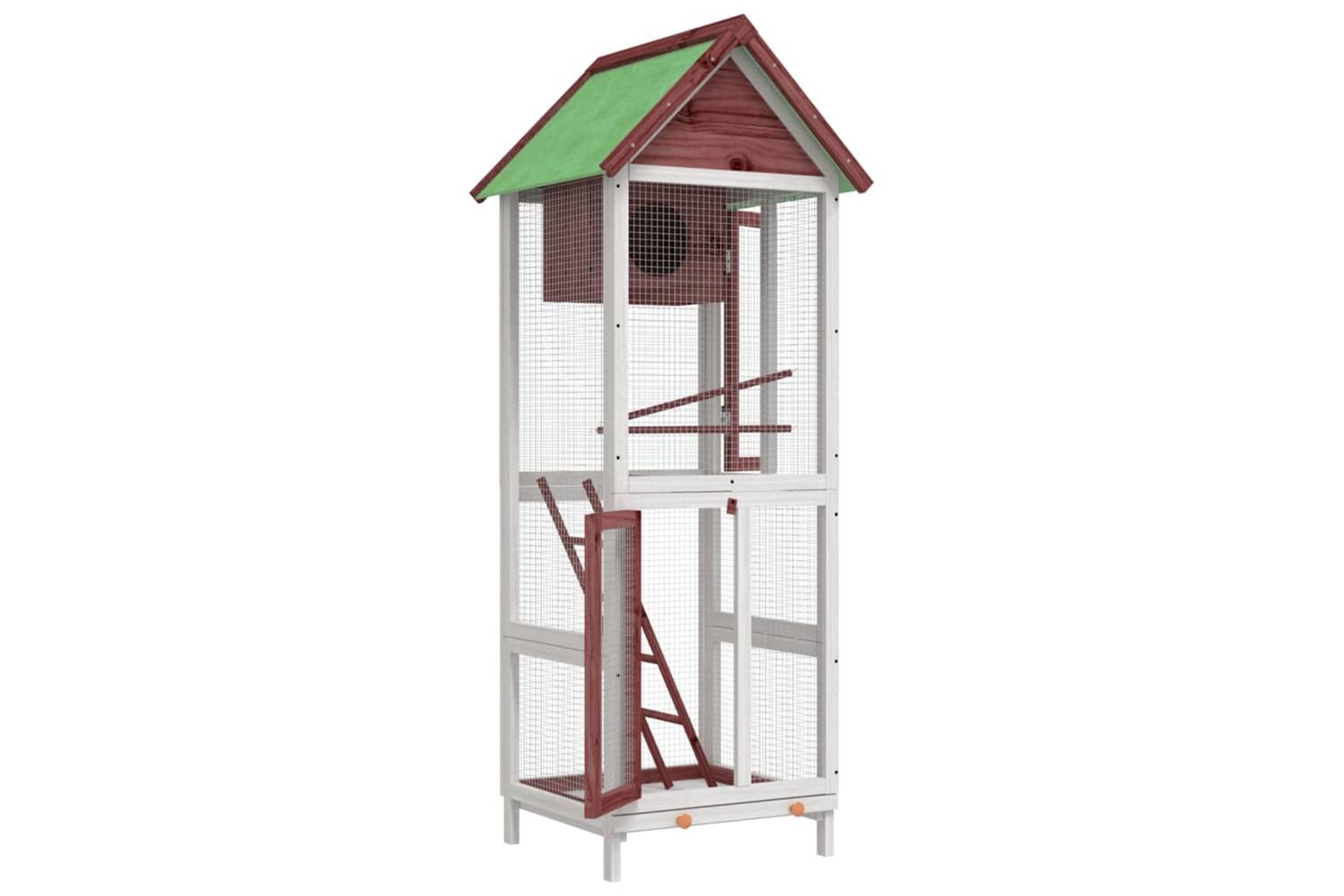 vidaXL 172257 Bird House Mocha 60x58.5x160cm Solid Wood Pine-4